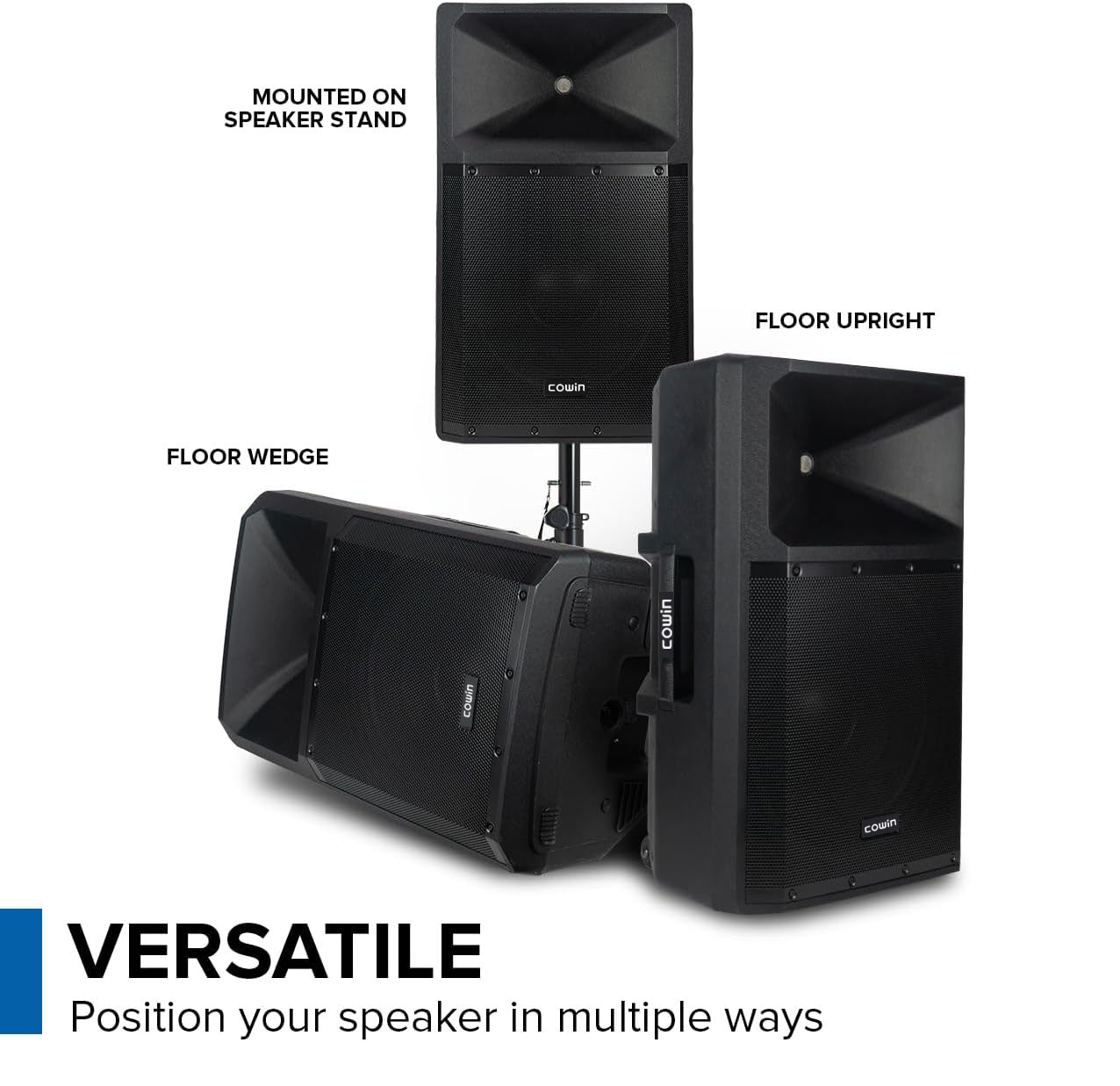 COWIN GSP-2200 Pro Audio Indoor Outdoor Ultra Powerful DJ Bluetooth 2200W Watts Peak, 15" Inch Woofer, Rollable Trolley PA Speaker with Built in Media Player Mixer FM Radio Tuner, USB, SD Card