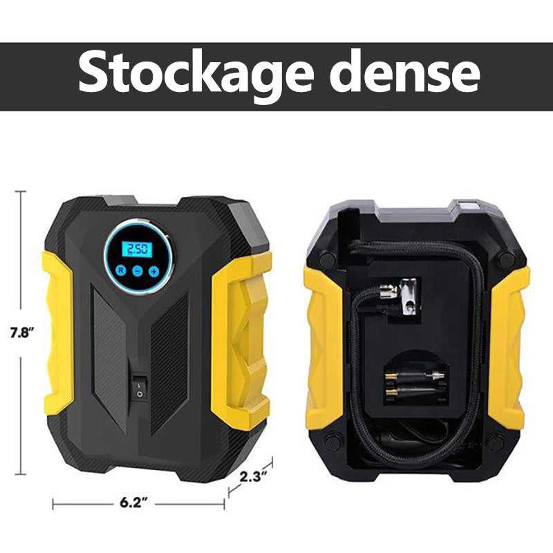 Compresseur d'air portable 12v Pompe à air CC, manomètre numérique, pompe de pneus de voiture de 150 psi avec lumière LED d'urgence