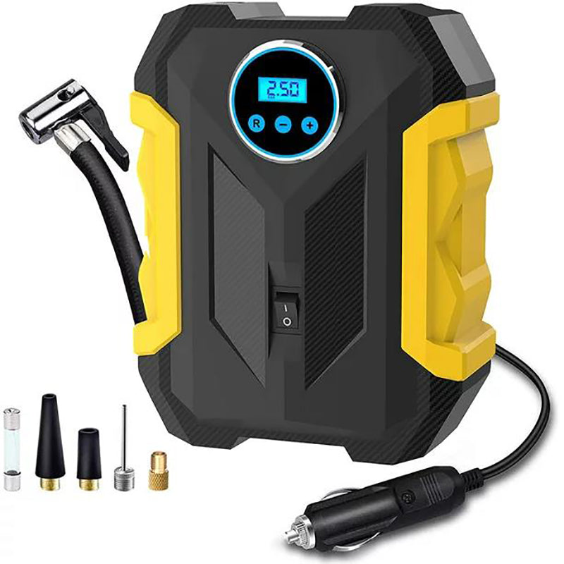 Compresseur d'air portable 12v Pompe à air CC, manomètre numérique, pompe de pneus de voiture de 150 psi avec lumière LED d'urgence