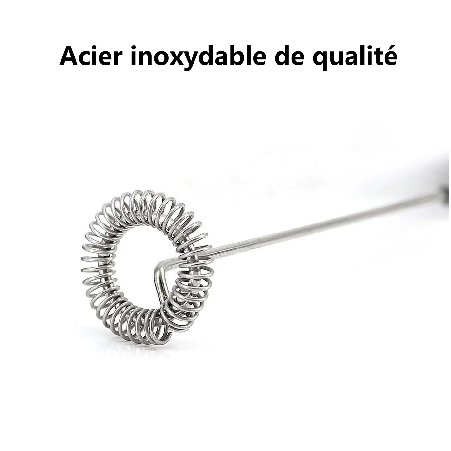 Mousseur à Lait, en Acier Inoxydable & Alliage D'aluminium Mousseur de Lait Électrique avec Moteur Très Puissant à 12000 RPM