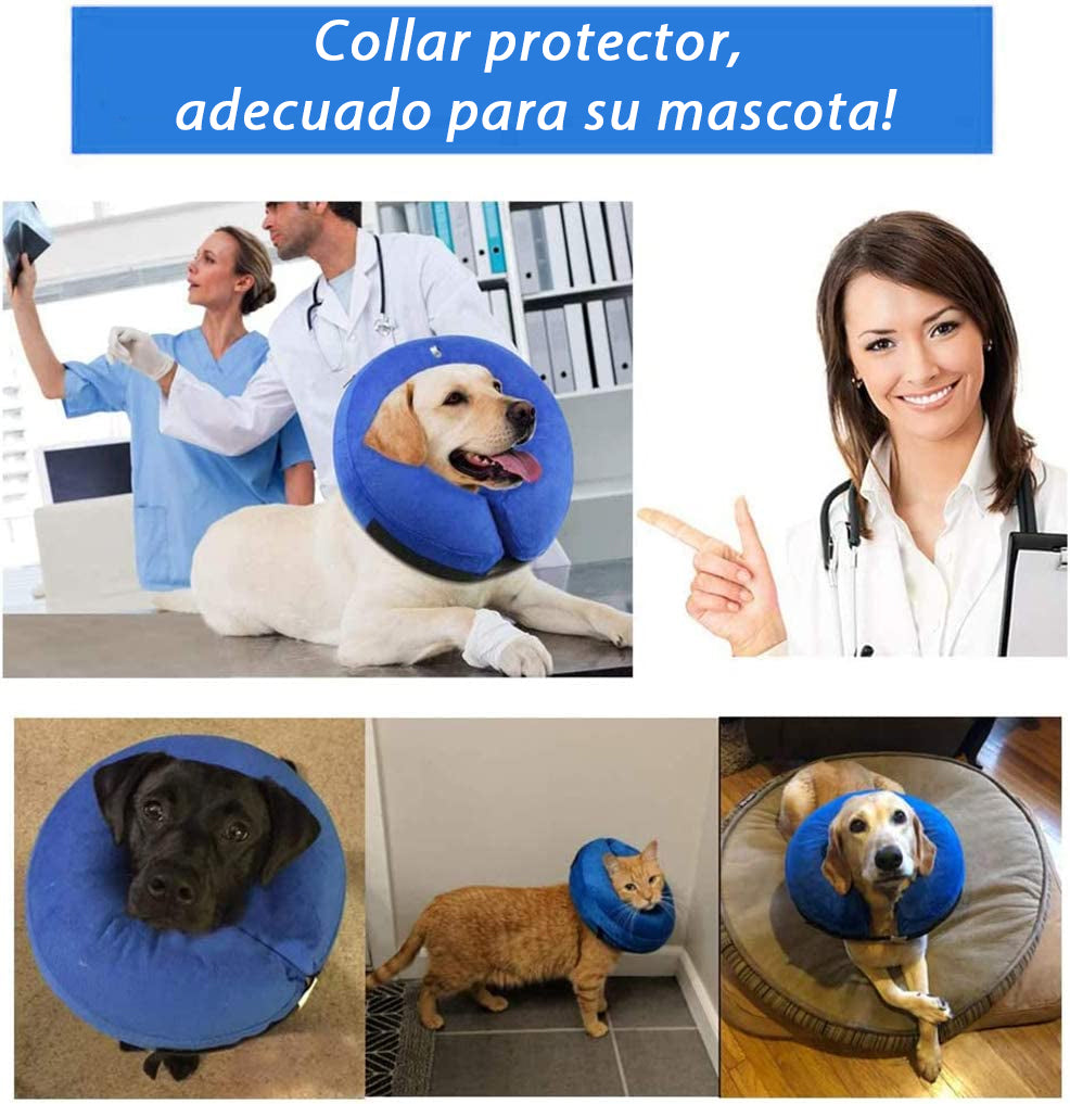 MEIDONG Collier conique gonflable pour chien et chat, collier animal souple et gonflable après, protection E collar avec boucle