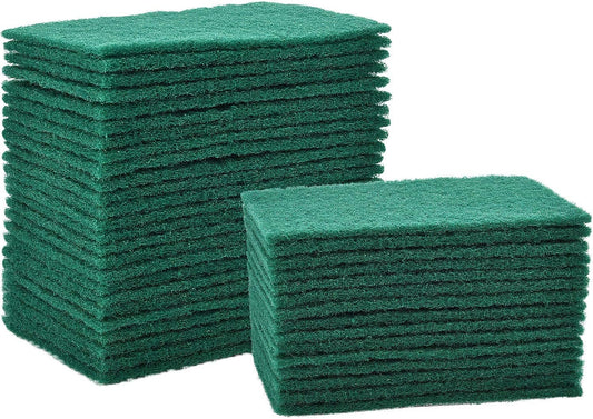 SWTROOM  Scrub Pads Scouring Pads Sponge Dish Scrubber Scouring Pads Cleaning Non Scratch Pads for Kitchen Scrubbers Dishes Cleaning (Green, 40 Pieces)