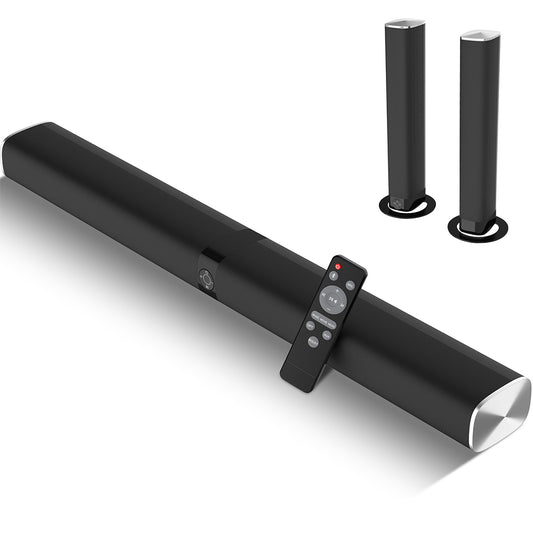 VastSND Sound Bar, 50W Soundbars for TV Speakers Soundbar, TV Sound Bar with Bluetooth 5.0, Wired & Bluetooth 32 inch Wired & Bluetooth Soundbars (BT5.0/HDMI(ARC)/Optical/AUX/Remote)
