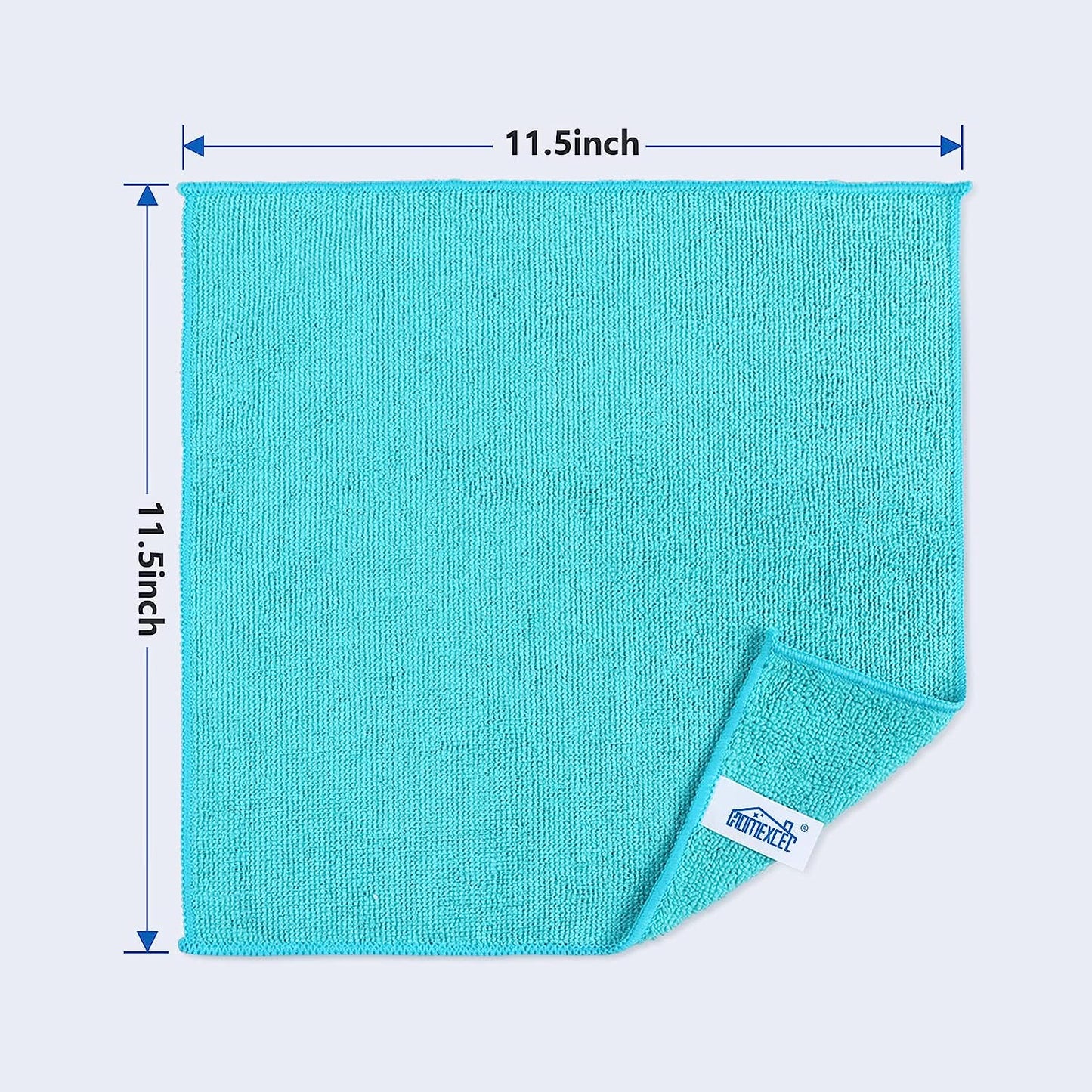 SWTROOM HOMEXCEL Microfiber Cleaning Cloth,12 Pack Cleaning Rag,Cleaning Towels with 4 Color Assorted,11.5"X11.5"(Green/Blue/Yellow/Pink)
