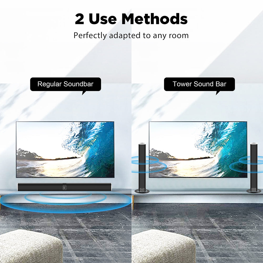 VastSND Sound Bar, 50W Soundbars for TV Speakers Soundbar, TV Sound Bar with Bluetooth 5.0, Wired & Bluetooth 32 inch Wired & Bluetooth Soundbars (BT5.0/HDMI(ARC)/Optical/AUX/Remote)
