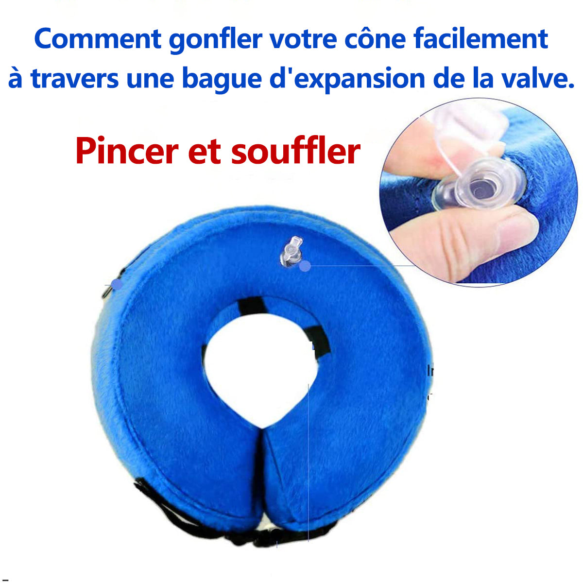 MEIDONG Collier de protection gonflable pour chien avec fermoir réglable pour la récupération après une opération ou une blessure-M