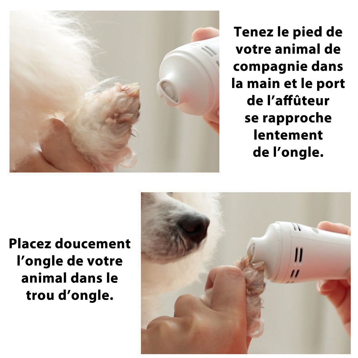MEIDONG Coupe-Ongles pour Animal Domestique, Plus Puissant et Silencieux à Faible Vibration pour Chien, Coupe-Ongles électrique