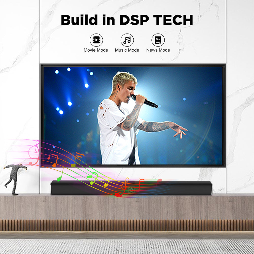 VastSND Sound Bar, 50W Soundbars for TV Speakers Soundbar, TV Sound Bar with Bluetooth 5.0, Wired & Bluetooth 32 inch Wired & Bluetooth Soundbars (BT5.0/HDMI(ARC)/Optical/AUX/Remote)