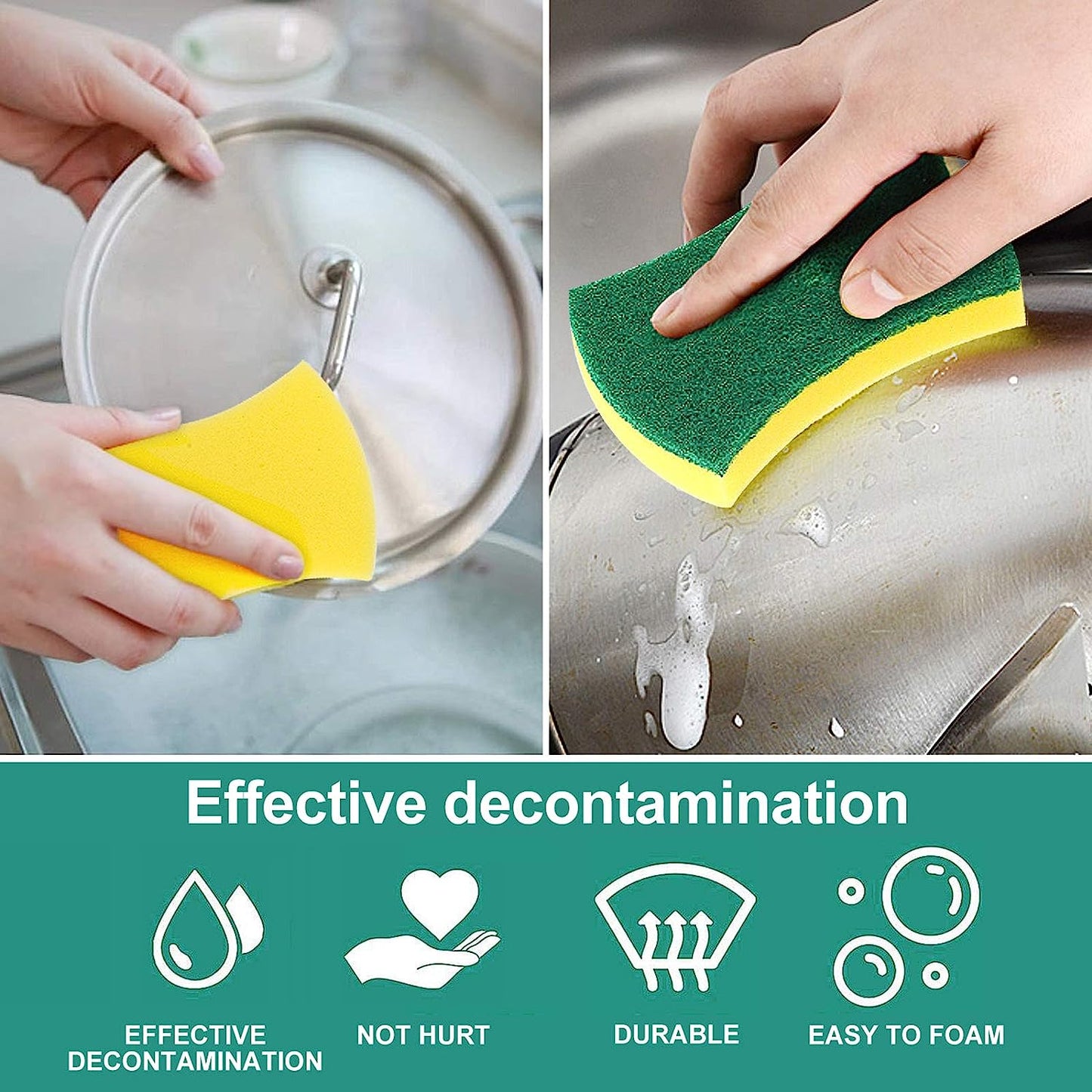 SWTROOM Kitchen Cleaning Sponges,24 Pack Eco Non-Scratch for Dish,Scrub Sponges
