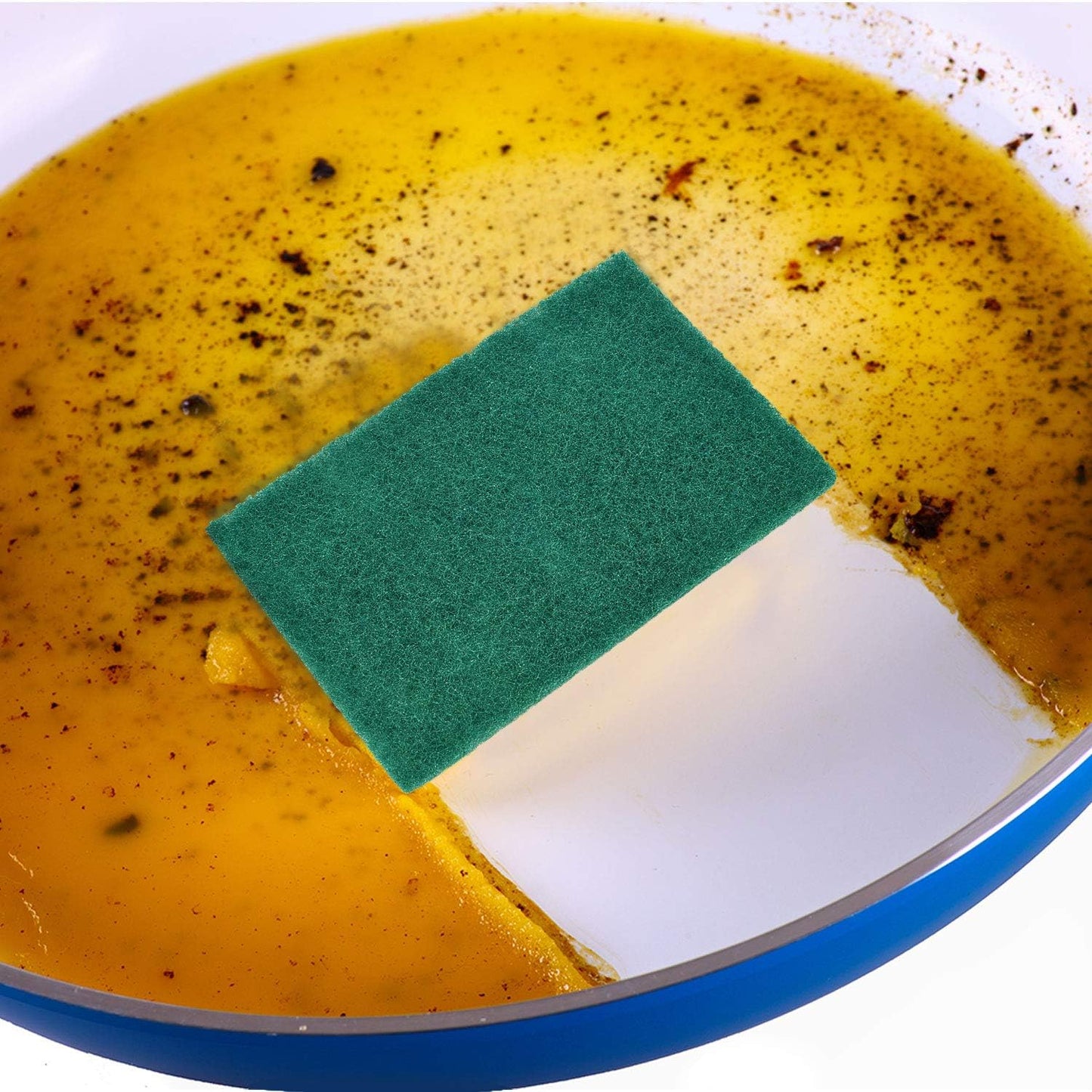 SWTROOM  Scrub Pads Scouring Pads Sponge Dish Scrubber Scouring Pads Cleaning Non Scratch Pads for Kitchen Scrubbers Dishes Cleaning (Green, 40 Pieces)