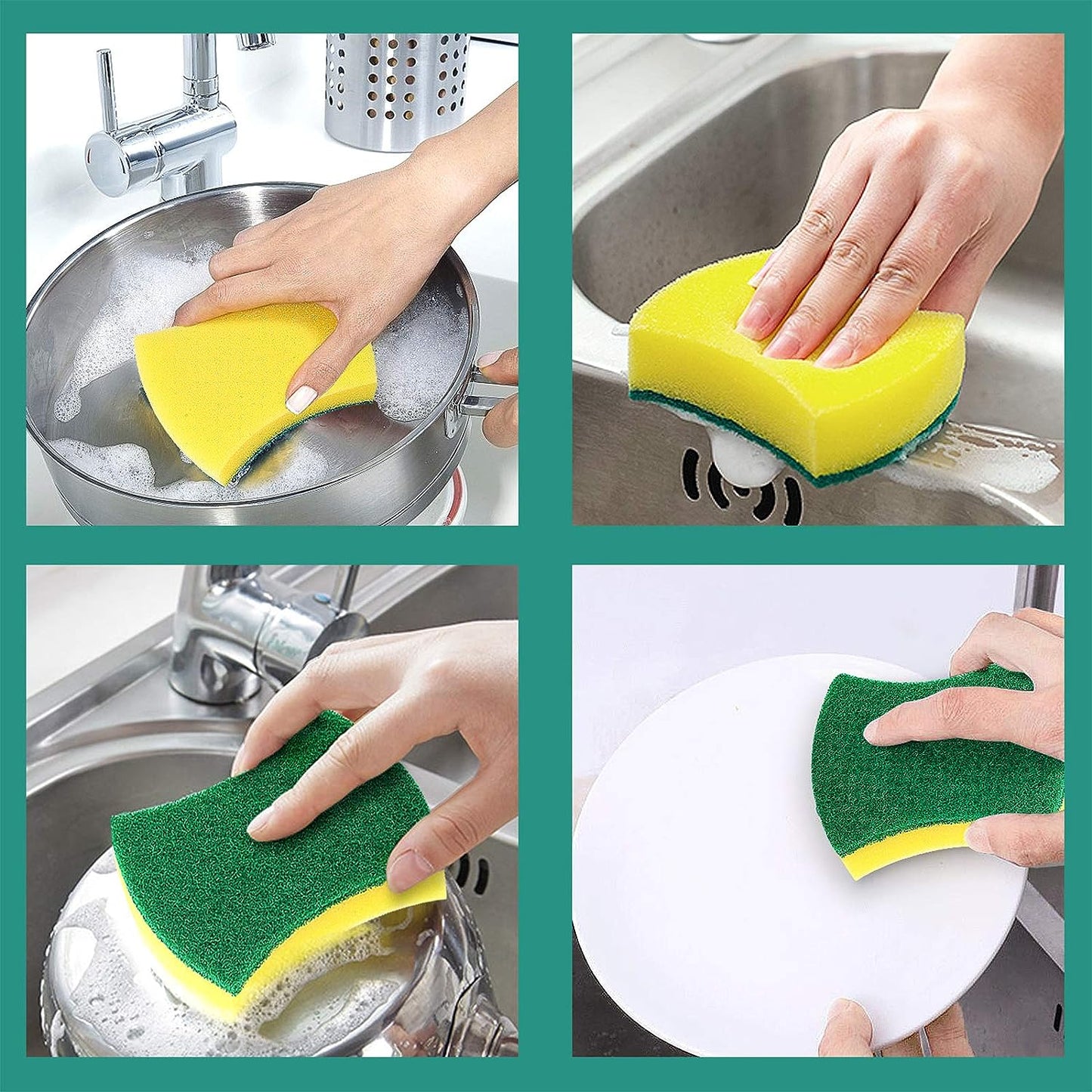 SWTROOM Kitchen Cleaning Sponges,24 Pack Eco Non-Scratch for Dish,Scrub Sponges