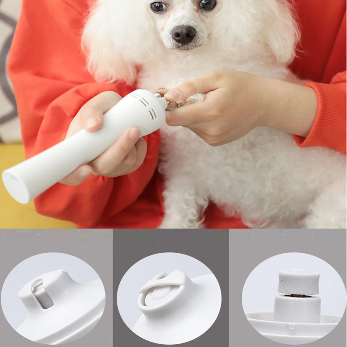 MEIDONG Coupe-Ongles pour Animal Domestique, Plus Puissant et Silencieux à Faible Vibration pour Chien, Coupe-Ongles électrique