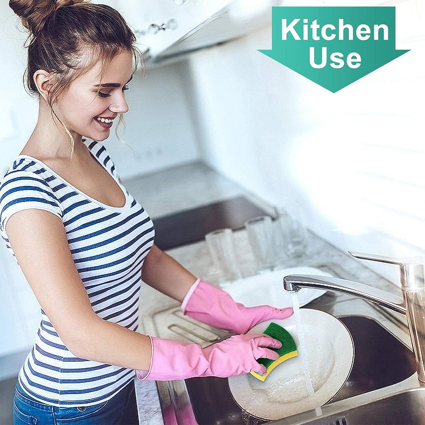 SWTROOM Kitchen Cleaning Sponges,24 Pack Eco Non-Scratch for Dish,Scrub Sponges