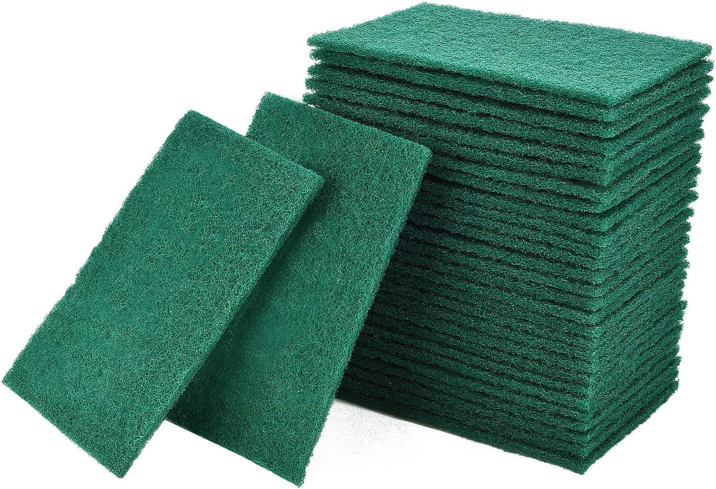 SWTROOM  Scrub Pads Scouring Pads Sponge Dish Scrubber Scouring Pads Cleaning Non Scratch Pads for Kitchen Scrubbers Dishes Cleaning (Green, 40 Pieces)