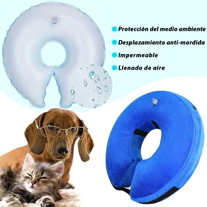 MEIDONG Collier conique gonflable pour chien et chat, collier animal souple et gonflable après, protection E collar avec boucle