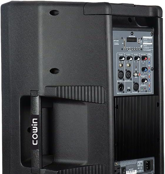 COWIN GSP-2200 Pro Audio Indoor Outdoor Ultra Powerful DJ Bluetooth 2200W Watts Peak, 15" Inch Woofer, Rollable Trolley PA Speaker with Built in Media Player Mixer FM Radio Tuner, USB, SD Card