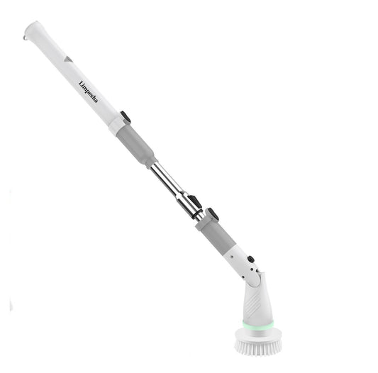 Limpesha Electric Spin Scrubber, Power Brush Floor Scrubber with Adjustable Extension Arm and 4 Replaceable Bathroom Cleaning Brush Heads