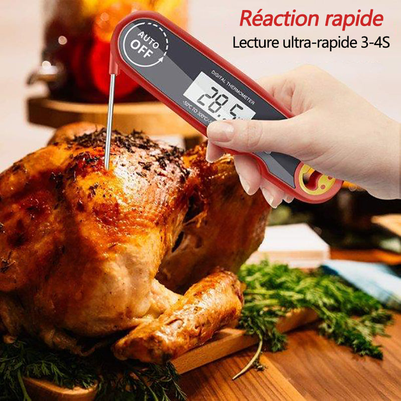 Thermomètre De Cuisine OBEST - Sonde Pliable, Alarme Haute Température, écran Rétroéclairé | Pour Viande, Barbecue, Four - 6