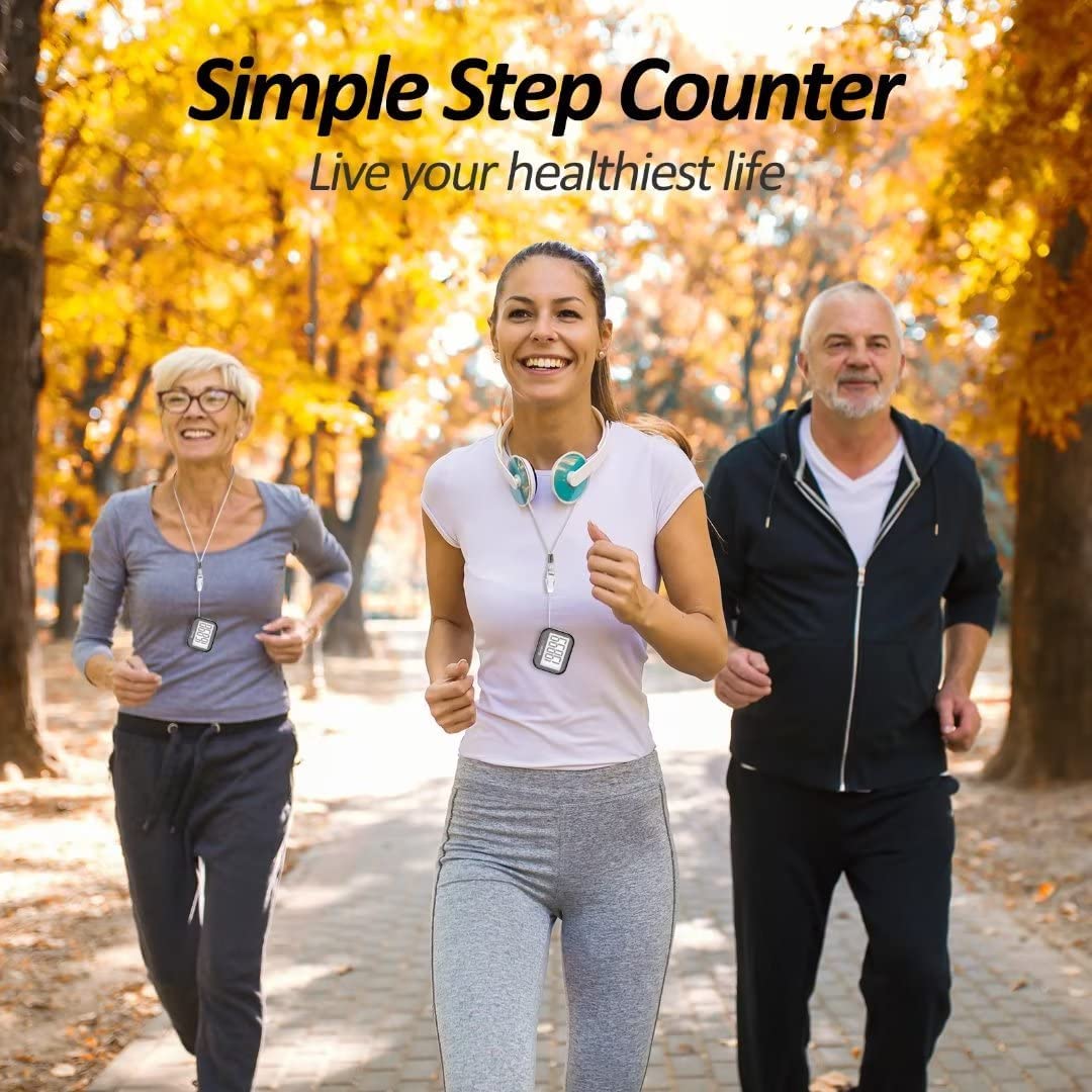 Cowin 3D Pedometer for Walking, Simple Step Counter for Walking with Removable Clip and Lanyard, Accurate Pedometers for Steps, Step Tracker with Large Display for Men Women and Kids